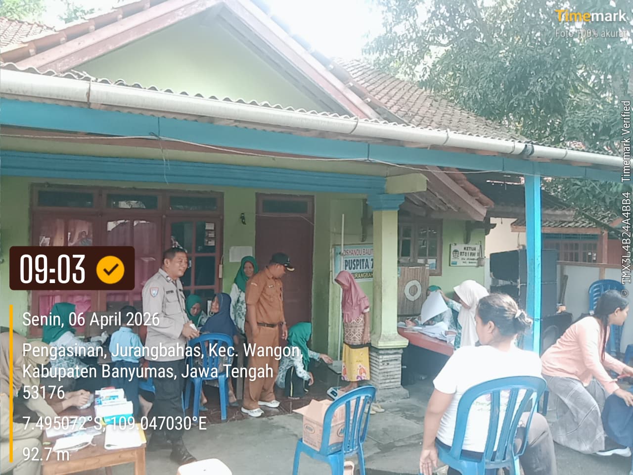 Sambangi Posyandu Puspita 7, Bhabinkamtibmas Polsek Wangon Polresta Banyumas Dorong Deteksi Dini Kesehatan Warga